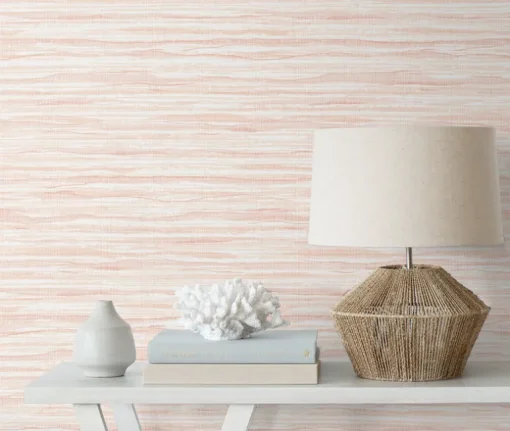 Seabrook Summer House Skye Wave Stringcloth Wallpaper - Sunrise Sky