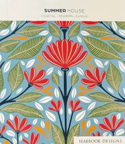 Seabrook Summer House Skye Wave Stringcloth Wallpaper - Barley White