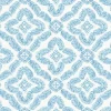 Seabrook Summer House Talia Botanical Medallion Wallpaper - Breezy Blue