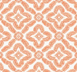 Seabrook Summer House Talia Botanical Medallion Wallpaper - Salmon