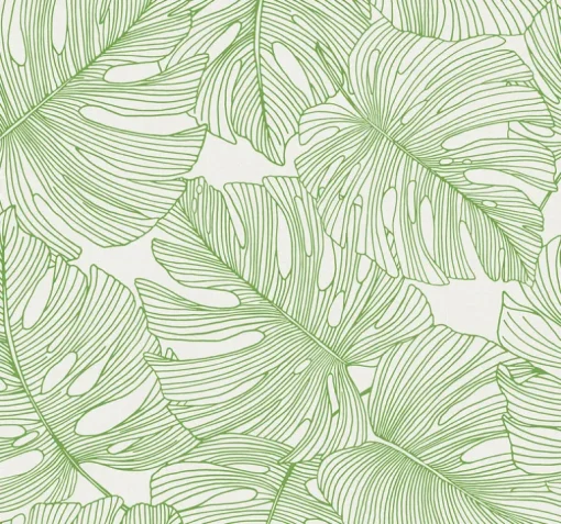 Seabrook Summer House Tarra Monstera Leaf Wallpaper - Hill Green