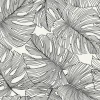 Seabrook Summer House Tarra Monstera Leaf Wallpaper - Contrasto