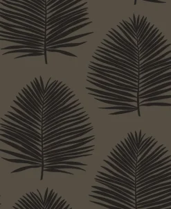 Seabrook The Simple Life Island Palm Wallpaper - Lava Rock
