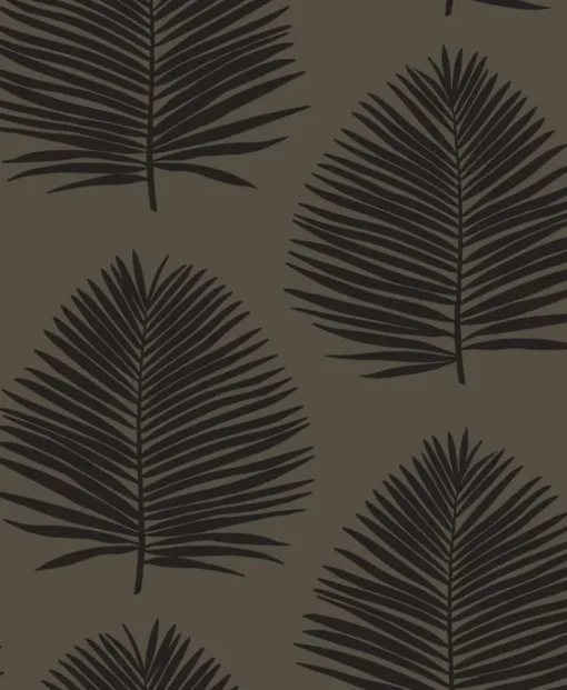 Seabrook The Simple Life Island Palm Wallpaper - Lava Rock
