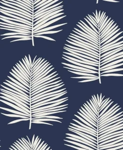 Seabrook The Simple Life Island Palm Wallpaper - Midnight Sky
