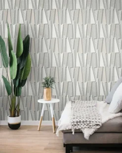 Seabrook The Simple Life Geometric Shadows Wallpaper - Stone