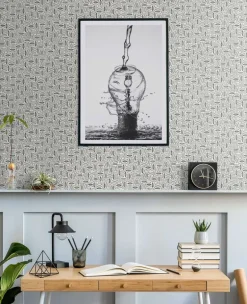 Seabrook The Simple Life Pip Geo Wallpaper - Salt & Pepper