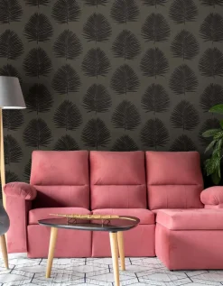 Seabrook The Simple Life Island Palm Wallpaper - Lava Rock