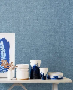Seabrook The Simple Life Soft Linen Wallpaper - Blueberry