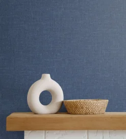 Seabrook The Simple Life Soft Linen Wallpaper - Navy Blue