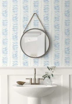 Seabrook The Simple Life Summer Garland Wallpaper - Sky Blue