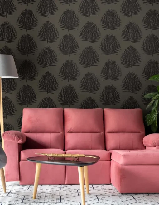 Seabrook The Simple Life Island Palm Wallpaper - Lava Rock