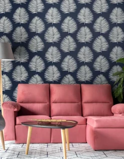 Seabrook The Simple Life Island Palm Wallpaper - Midnight Sky