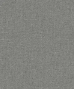 Seabrook White Heron Abington Faux Linen Wallpaper - Sleek Charcoal