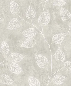 Seabrook White Heron Branch Trail Silhouette Wallpaper - Grey Taupe