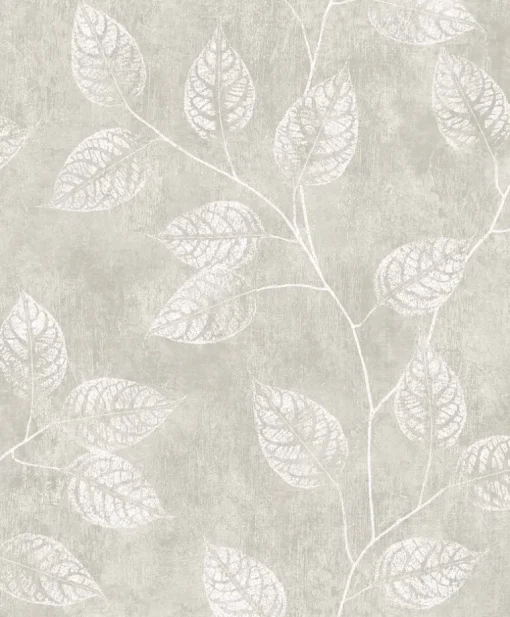 Seabrook White Heron Branch Trail Silhouette Wallpaper - Grey Taupe