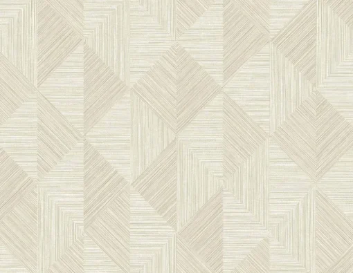Seabrook White Heron Diamond Inlay Wallpaper - Beige