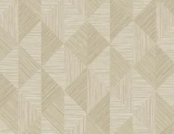 Seabrook White Heron Diamond Inlay Wallpaper - Sandy