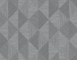 Seabrook White Heron Diamond Inlay Wallpaper - Charcoal Grass