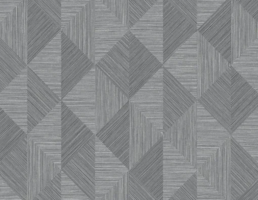 Seabrook White Heron Diamond Inlay Wallpaper - Charcoal Grass