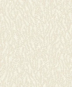 Seabrook White Heron Seaweed Branches Wallpaper - Off White Satin