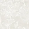 Seabrook White Heron Water Lilies Wallpaper - Antique Pearl