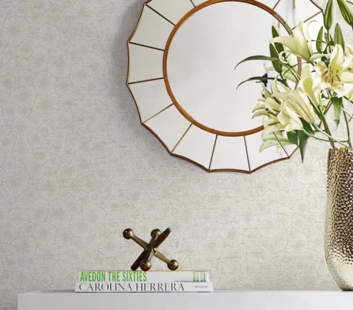 Seabrook White Heron Windham Shells Wallpaper - South Sea Pearl
