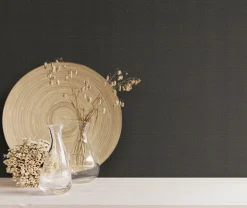 Signature Textures Bali Basketweave Wallpaper - Black