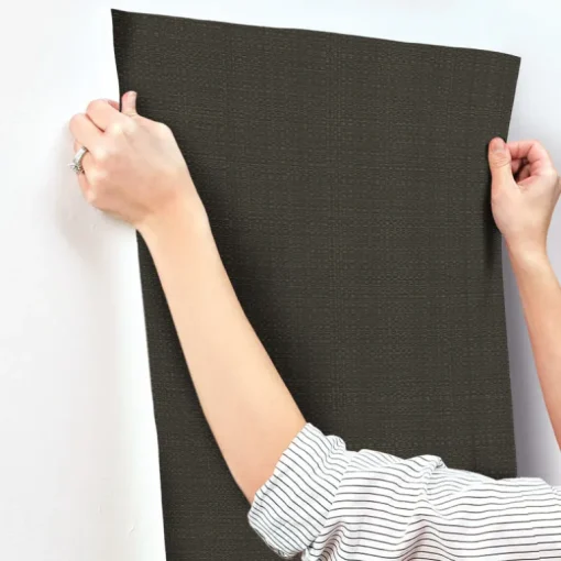 Signature Textures Bali Basketweave Wallpaper - Black