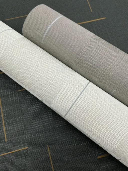 Signature Textures Geo Block Weave Wallpaper - Ivory