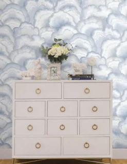Simply Candice Abalone Fans Peel & Stick Wallpaper - Blue