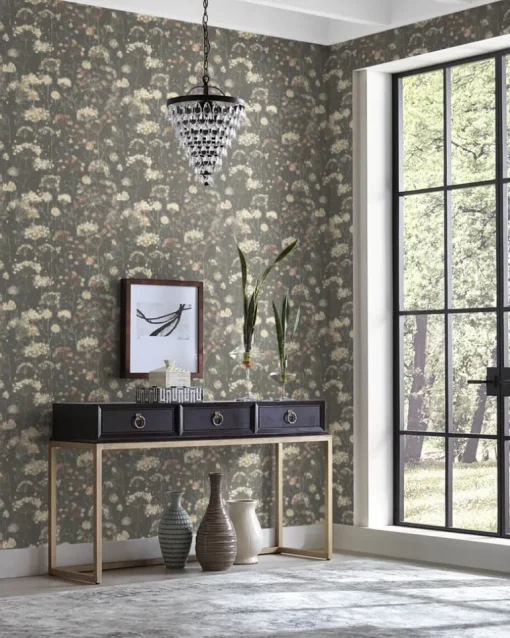 Simply Candice Botanical Fantasy Peel & Stick Wallpaper - Charcoal