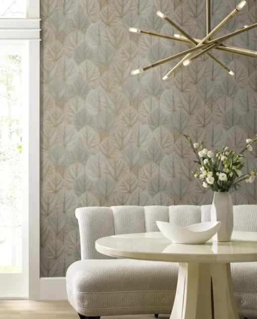 Simply Candice Leaf Concerto Peel & Stick Wallpaper - Taupe