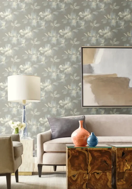 Simply Candice Midnight Blooms Peel & Stick Wallpaper - Light Blue