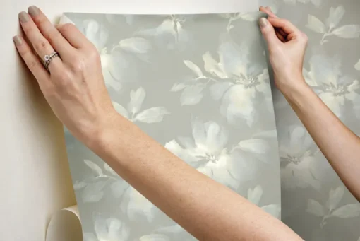 Simply Candice Midnight Blooms Peel & Stick Wallpaper - Light Blue