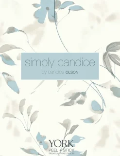 Simply Candice Midnight Blooms Peel & Stick Wallpaper - Light Blue