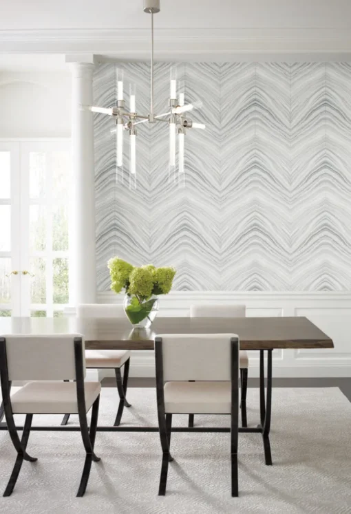 Simply Candice Onyx Strata Peel & Stick Wallpaper - Sheer Grey