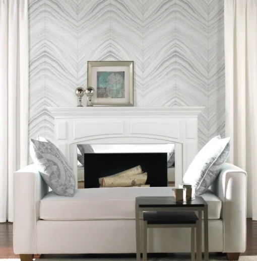 Simply Candice Onyx Strata Peel & Stick Wallpaper - Sheer Grey