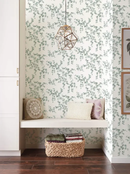 Simply Farmhouse Creeping Fig Vine Wallpaper - Sage Green