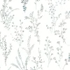 Simply Farmhouse Wildflower Sprigs Wallpaper - Blue & Green
