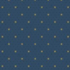 Small Prints Resource Library Stella Star Wallpaper - Navy