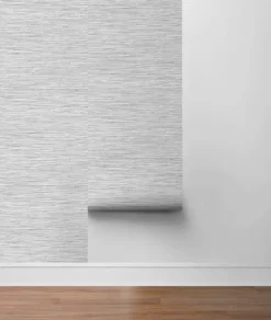 Stacy Garcia Home Faux Grasscloth Peel & Stick Wallpaper - Grey
