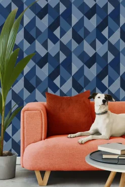 Stacy Garcia Home Marquetry Peel & Stick Wallpaper - Blue