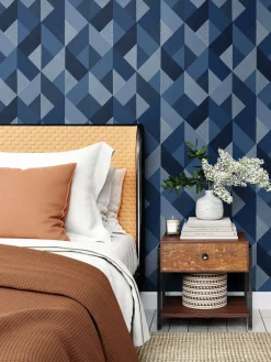 Stacy Garcia Home Marquetry Peel & Stick Wallpaper - Blue
