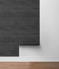 Stacy Garcia Home Wood Stacks Peel & Stick Wallpaper - Black