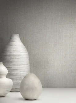 Stacy Garcia Moderne Panama Weave Wallpaper - Light Gray