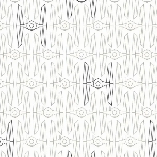 Star Wars Tie Fighter Peel & Stick Wallpaper - Black & White