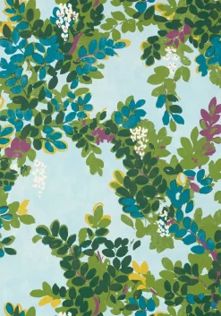 Thibaut Canopy Central Park Wallpaper - Sky Blue