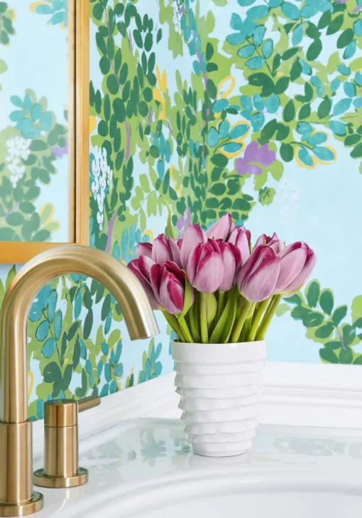 Thibaut Canopy Central Park Wallpaper - Sky Blue