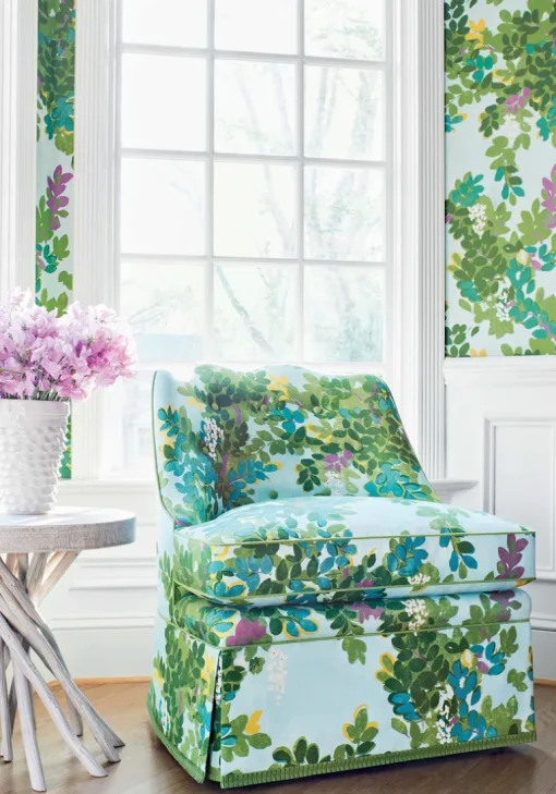 Thibaut Canopy Central Park Wallpaper - Sky Blue